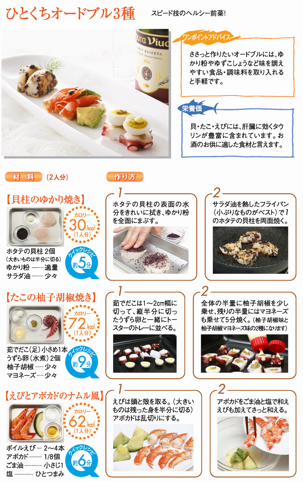 ひとくちオードブル３種