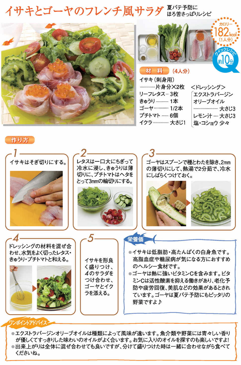 イサキとゴーヤのフレンチ風サラダ いさき レシピ 魚耕ホールディングス