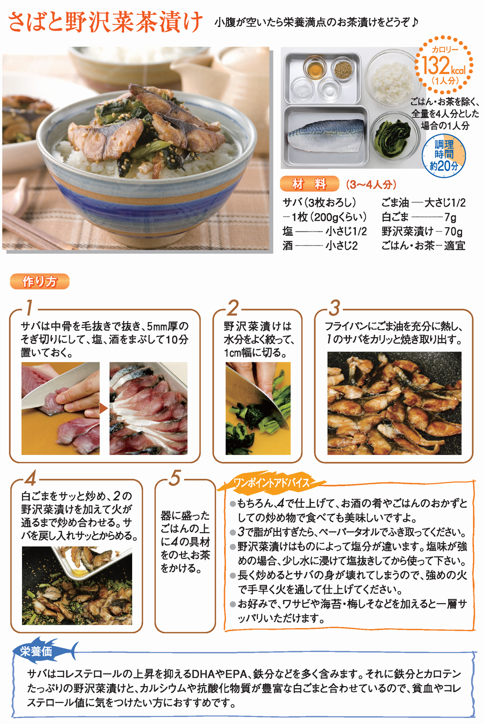 さばと野沢菜茶漬け さば レシピ 魚耕ホールディングス
